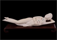 Nat. Material Carving of Chinese Woman Lying Down