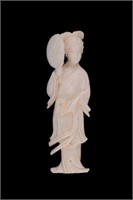 Early 20th C. Chinese Carving of Woman w/ Stand