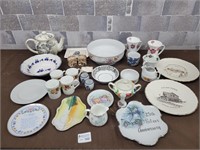 Fine china tea pot, serving plates, etc