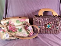 Mixed Lot Two Tote/Woven Bag Purses