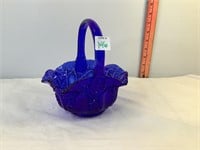 Cobalt Blue Glass Basket