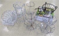 (7) Metal and chicken wire basket stands.