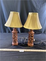 Two Wooden Lamps