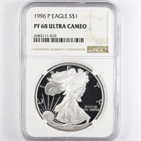 1996-P Proof Silver Eagle NGC PF68 UC