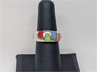 .925 Sterling Silver Multi Stone Band