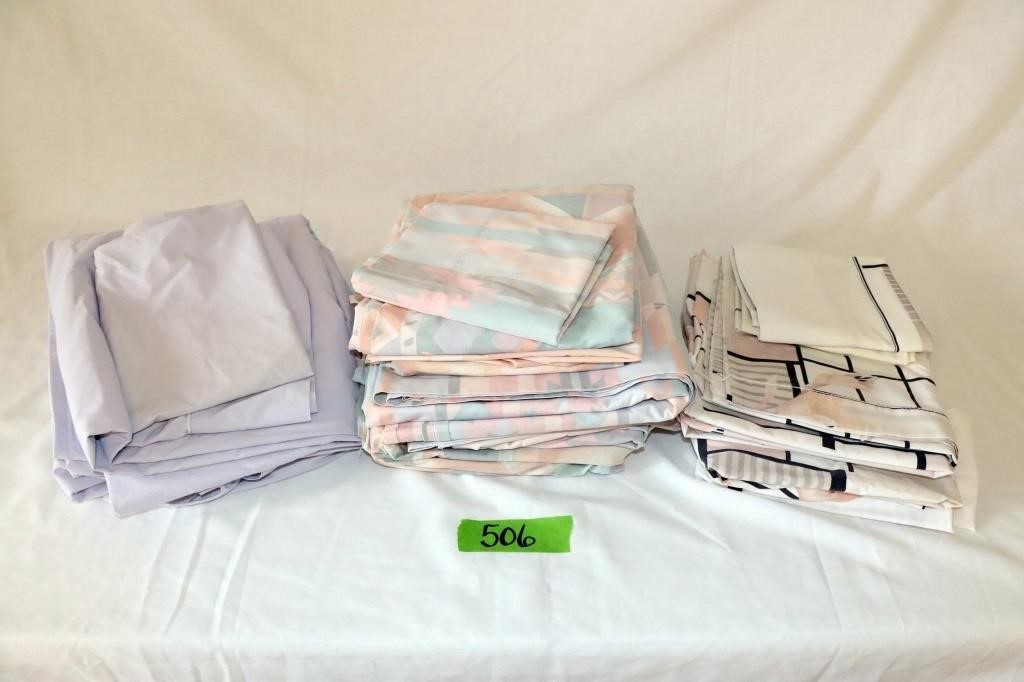 3 sets of sheets and pillowcases