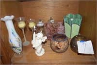 Cruet, vases, globes, angel, etc