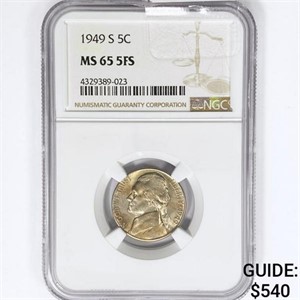 1949-S Jefferson Nickel NGC MS65 5FS