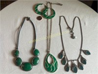 jade colored jewelry pieces