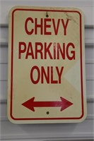 Newer Chevy Parking Plastic Sign