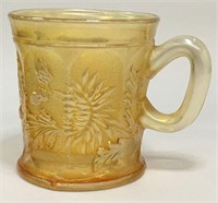 Carnival Glass Floral Cup