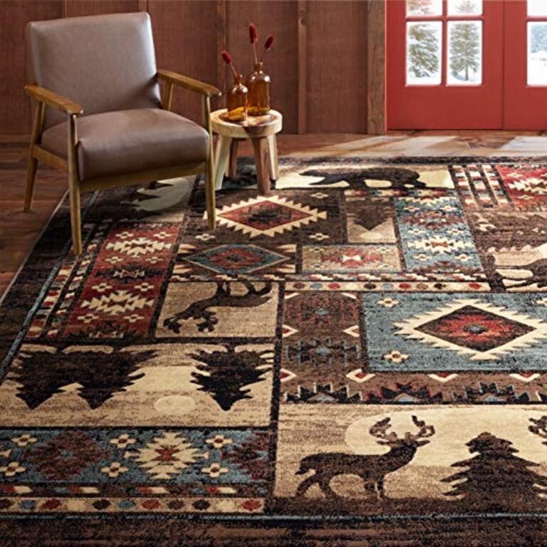 Home Dynamix Buffalo Bear Rustic Area Rug,