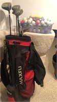 Maxfli Golf Bag, Golf Balls, Parform Clubs 1,3,5,
