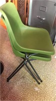 Vintage Stacking Chairs, 2 Green Stacking Chairs