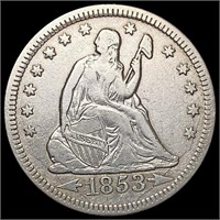 1853 Arrows Seated Liberty Quarter CLOSELY