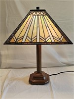 Mission Style Lead Glass Table Lamp