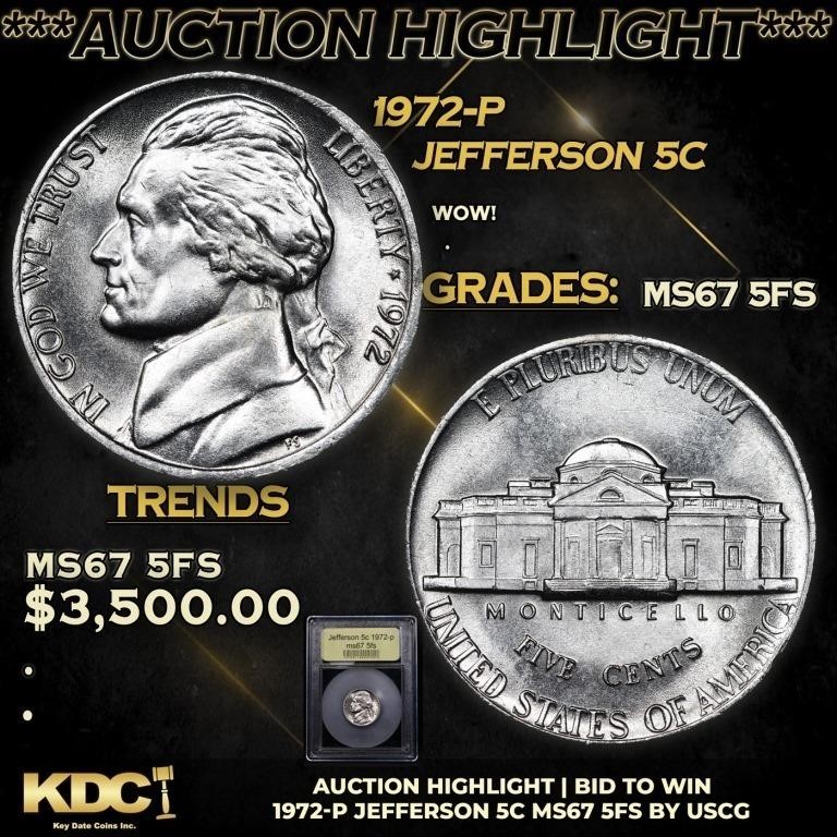 ***Auction Highlight*** 1972-p Jefferson Nickel 5c
