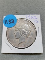 1922d Peace silver dollar.  Buyer must confirm all