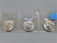 Kennedy half dollars; 1965, 1966, 1967.  Buyer mus