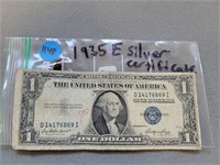 1935E $1.00 Silver certificate. Buyer must confirm