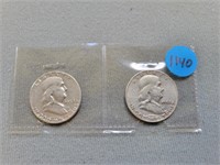 2 Benjamin Franklin half dollar 1952, 1954d.  Buye