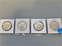 4 Kennedy half dollar; 2- 1964, 2- 1964d.  Buyer m