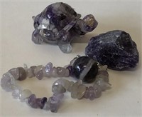 Amethyst bracelet, turtle, stone, marble