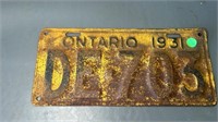 1931 ont plate
