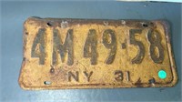 1931 licence plate