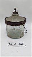 ANTIQUE 1919 GLASS KEROSENE STOVE BOTTLE -