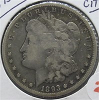 1893-CC Morgan Silver Dollar.