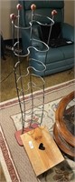 Wooden stool, wire media stand