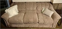 90" 3-cushion brown sofa
