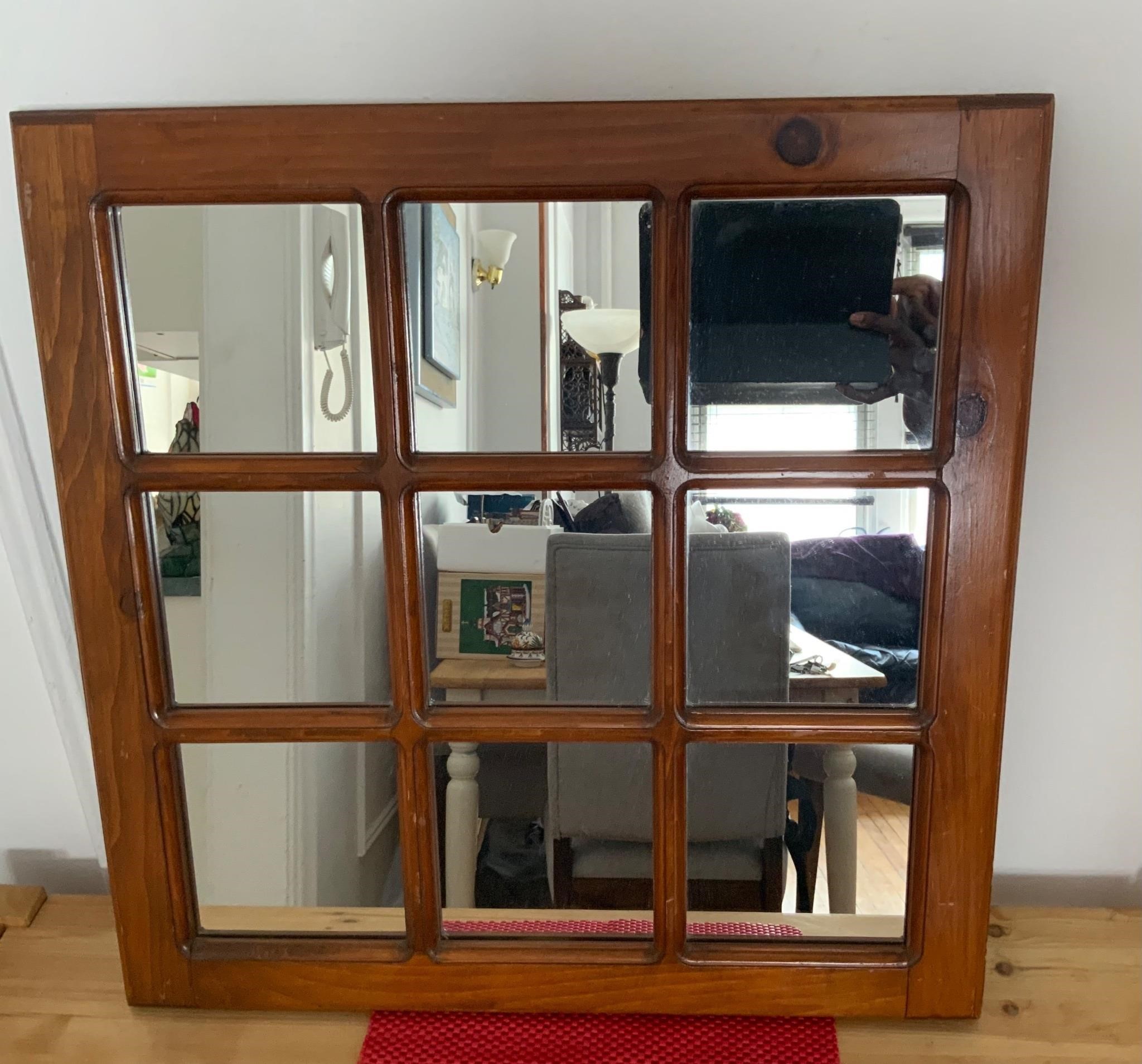 Vintage Window Pane, Latticed Mirror