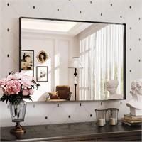 Suidia Bathroom Mirror, 40" x 30" Wall Mirror, Br