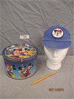 Walt Disney Mickey Mouse Tin & Cap