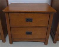 Oak 2-Drawer Side Table by Bassett Furniture,