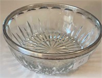 Silver Lipped Cut Glass Bowl