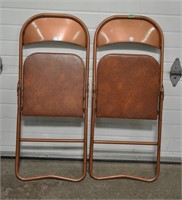 Pair of vintage metal folding chairs