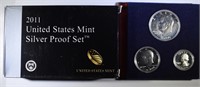 U.S SILVER PROOF SETS: 2011 & 1976 40% 3-PIECE