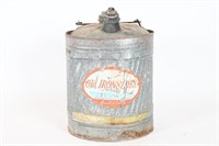 Vintage Old Ironsides Galvanized 1/2 Gal Gas Can
