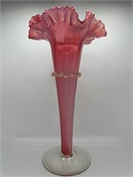 Victorian cranberry opalescent epergne