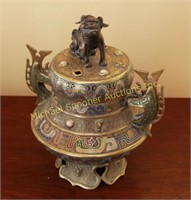 QUING DYNASTY CHINESE CHAMPLEVE INCENSE BURNER