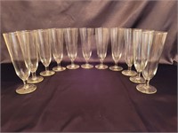 (11) Clear Glass Champagne Flutes