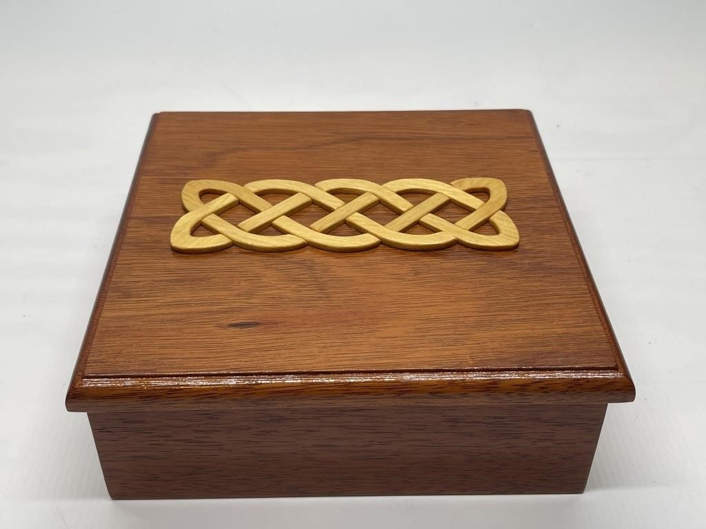 Hand Made Celtic Themed Wooden Storage Box