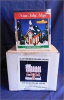 15 Christmas Village pieces, 4 new in box