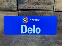 Caltex Delo NOS Tin Advertising Sign