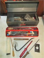 gray toolbox and tools