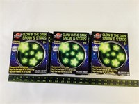 3pcs glow in the dark snow and stars