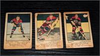 3 1951 52 Parkhurst Hockey Cards A